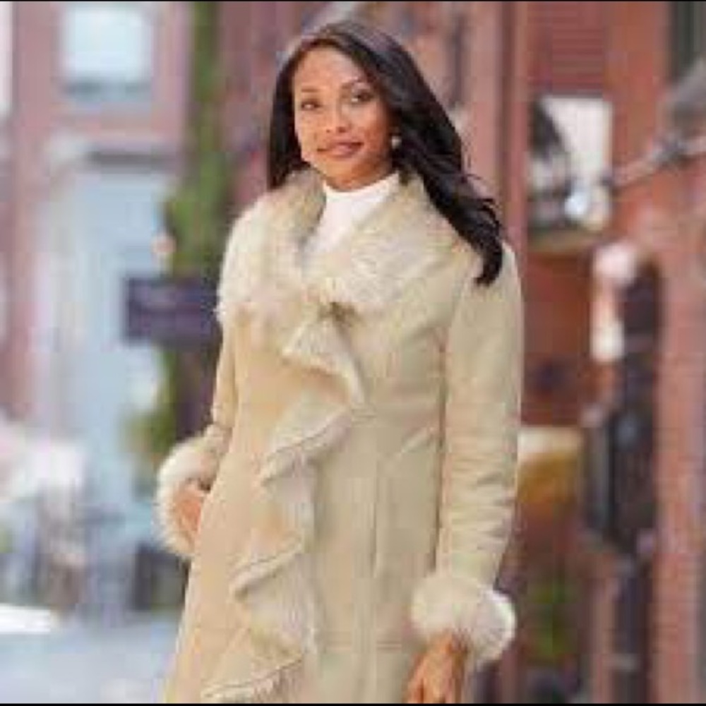 Cascade Faux Fur full length coat NWT